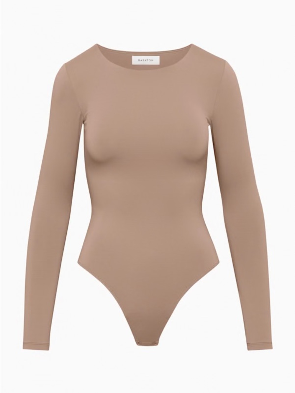 Aritzia Babaton Contour Crew Longsleeve Bodysuit - Deep Taupe, Size L